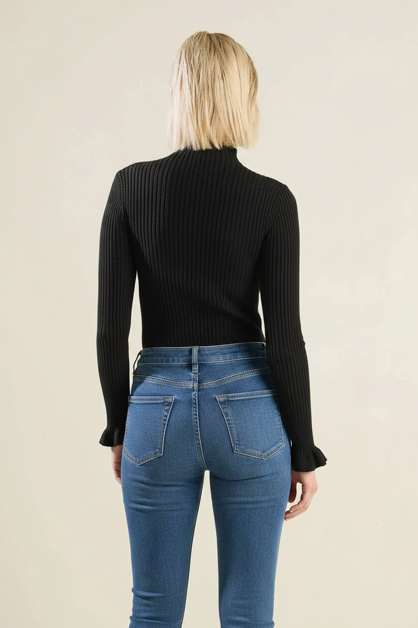 A ribbed sweater knit top - FSW1086 FLYING TOMATO