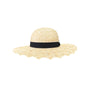 Wavy Brim Black Ribbon Sun Hat C.C Beanie