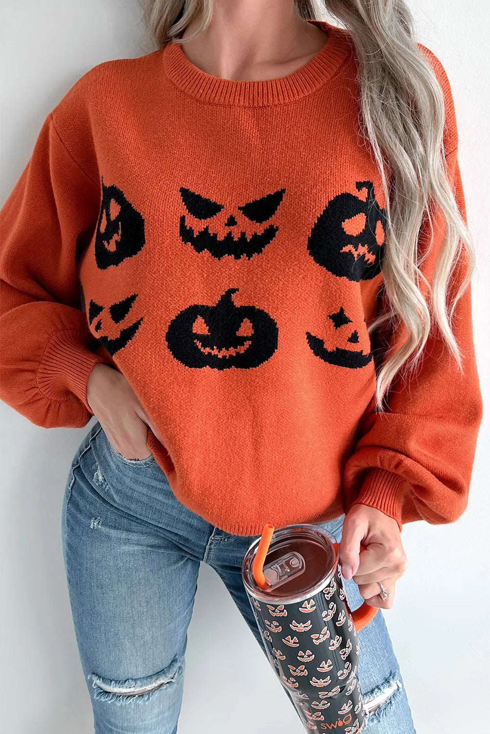 Spooky Pumpkin Patch Knit Sweater Florida Girl Fashion Boutique