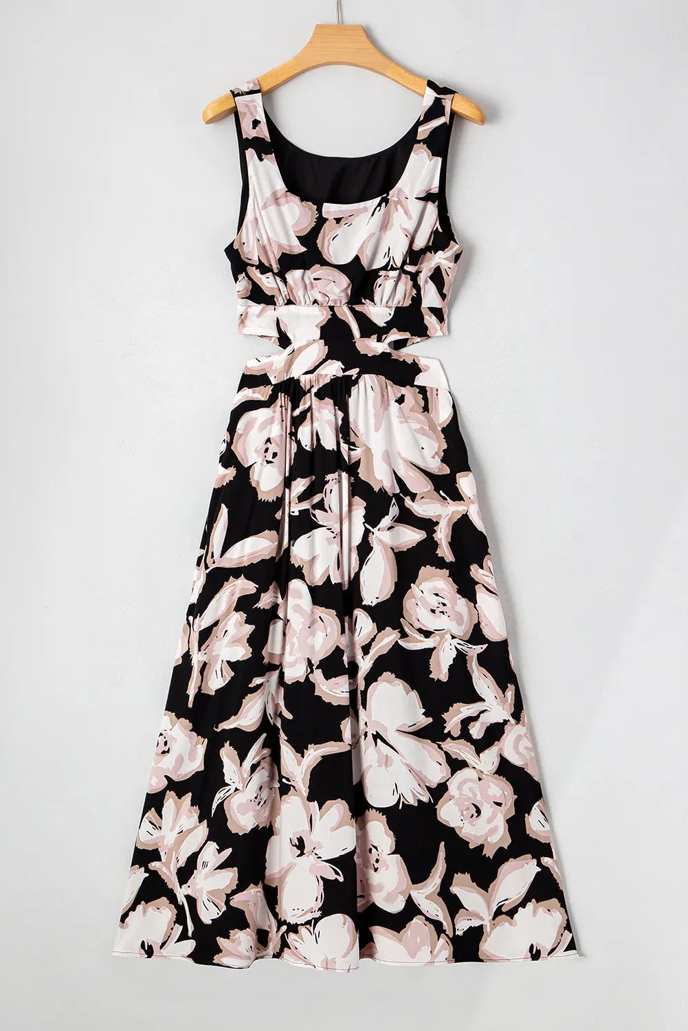 Black Floral Cutout Sleeveless Maxi Dress Florida Girl Fashion Boutique