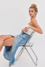 Cello High Rise Midi Skirt with Curved Cutout Cello Jeans