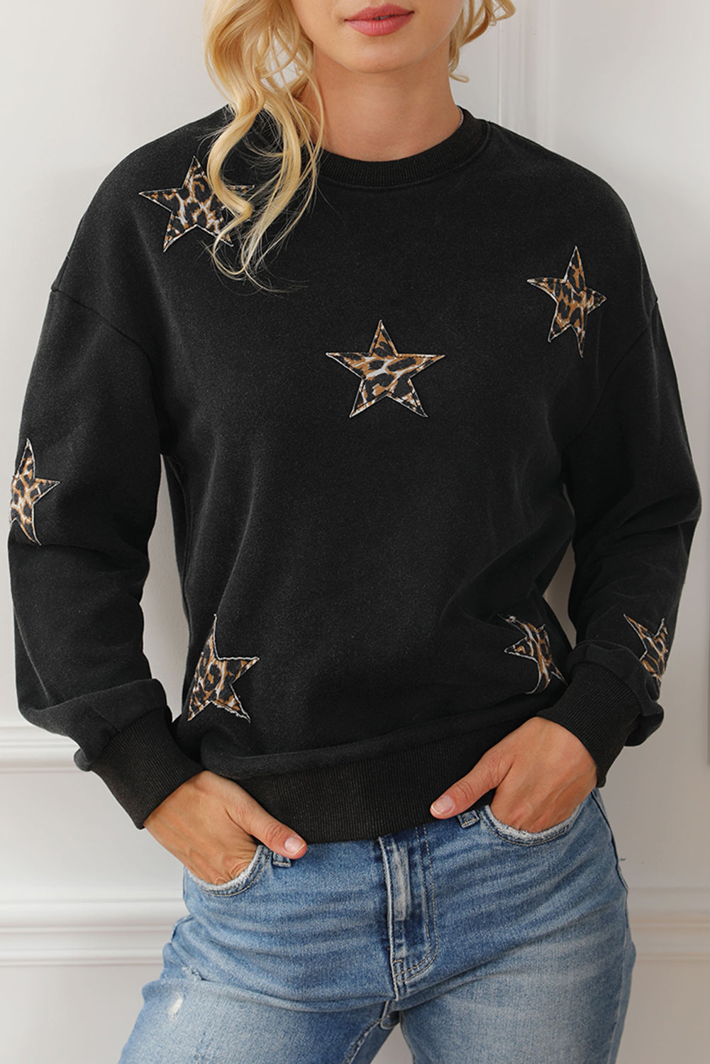 Leopard Star Patch Pullover Florida Girl Fashion Boutique