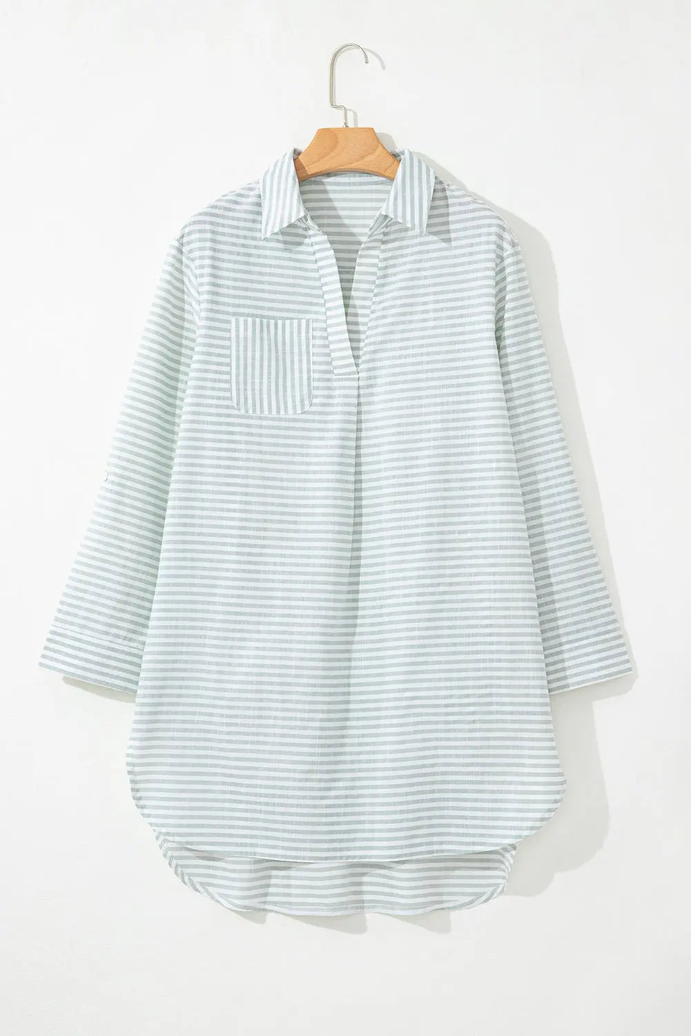 White Stripe Collared V Neck Beach Cover up Florida Girl Fashion Boutique