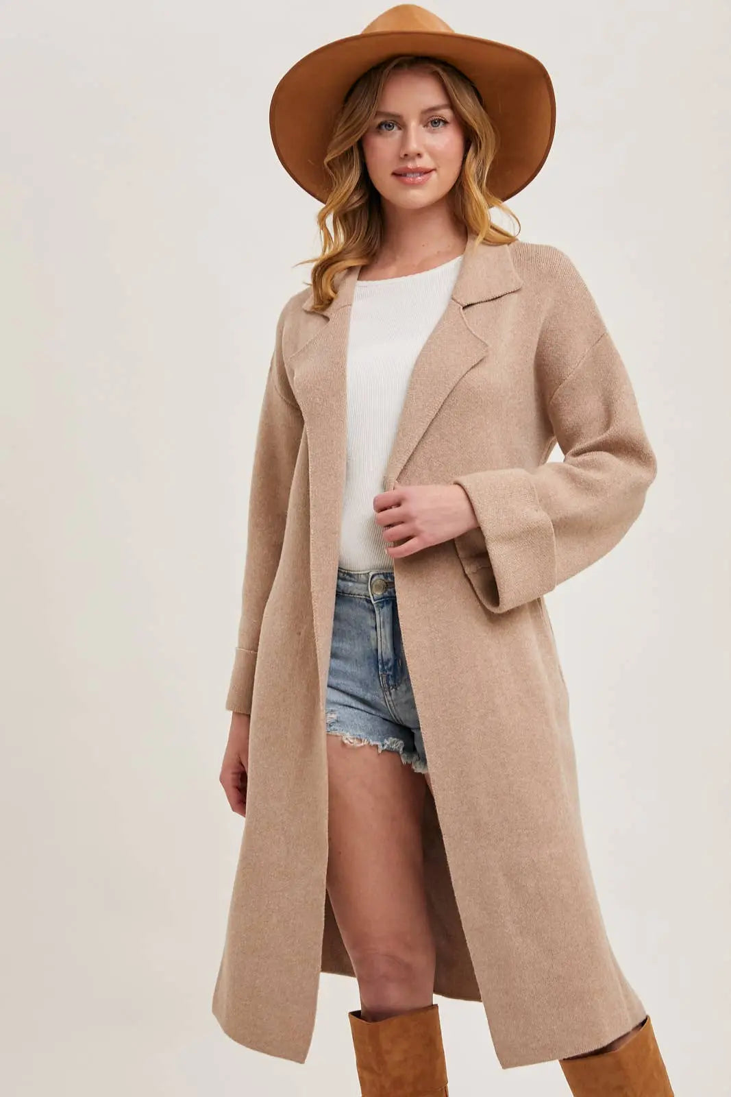 Knitted Trench Coat Bluivy