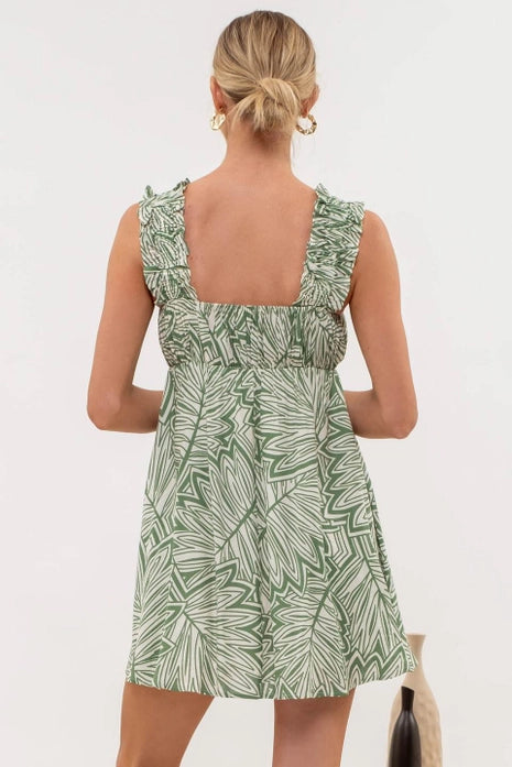 Leaf Print Mini Dress Florida Girl Fashion Boutique