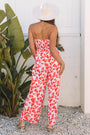Floral Print Twisted Bandeau Wide Leg Jumpsuit Florida Girl Fashion Boutique