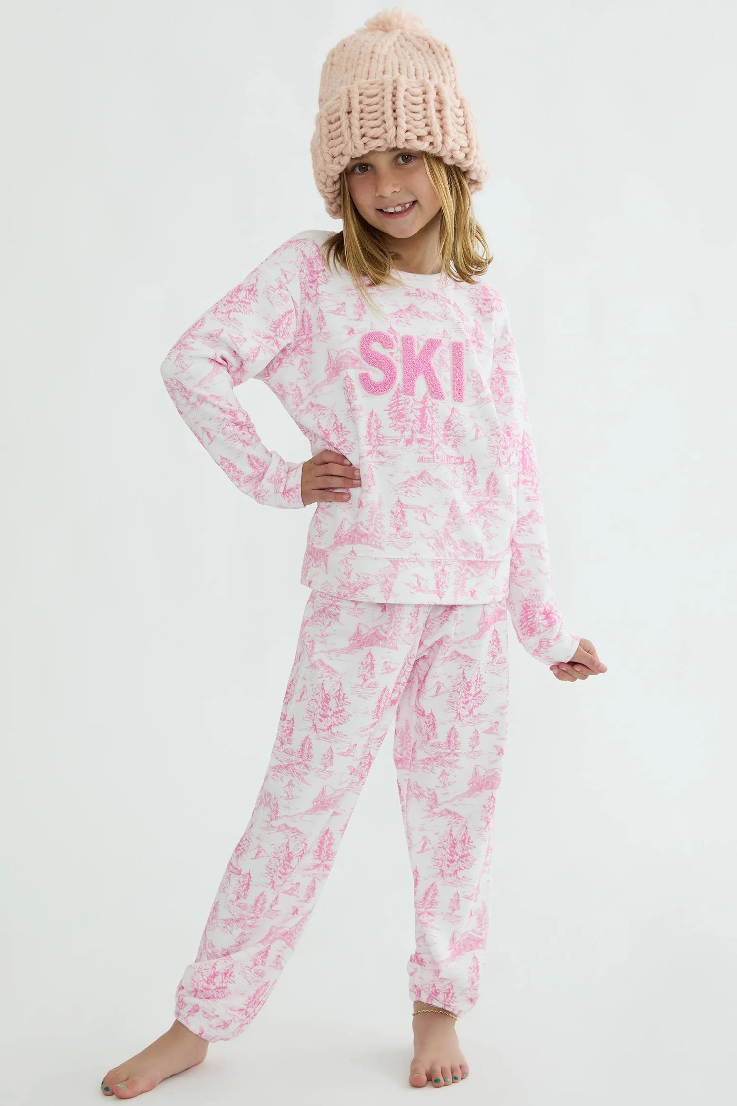 Beach Riot Little Georgie Pant Powder Pink Toile