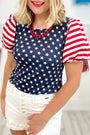 Stars and Stripe Puff Sleeve Top Florida Girl Fashion Boutique