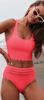 Scalloped High Waist Bikini Florida Girl Fashion Boutique