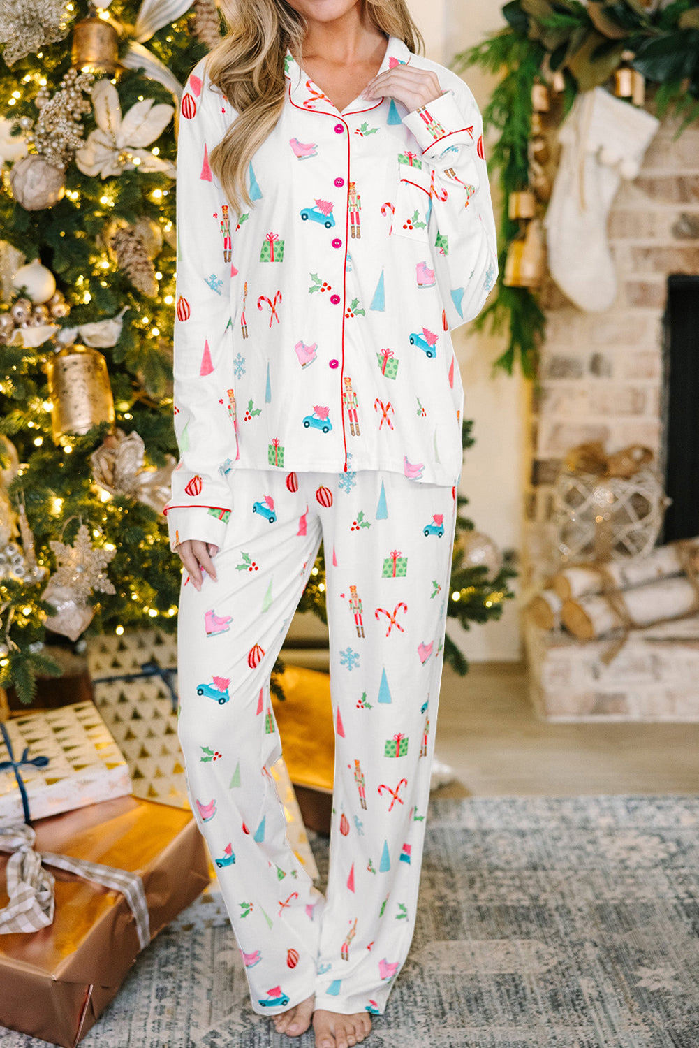 Christmas Print Pajama Set Florida Girl Fashion Boutique
