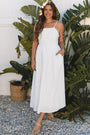 White Stripe Pocketed High Waist Maxi Dress Florida Girl Fashion Boutique