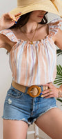 Multi Striped Top Blu Pepper