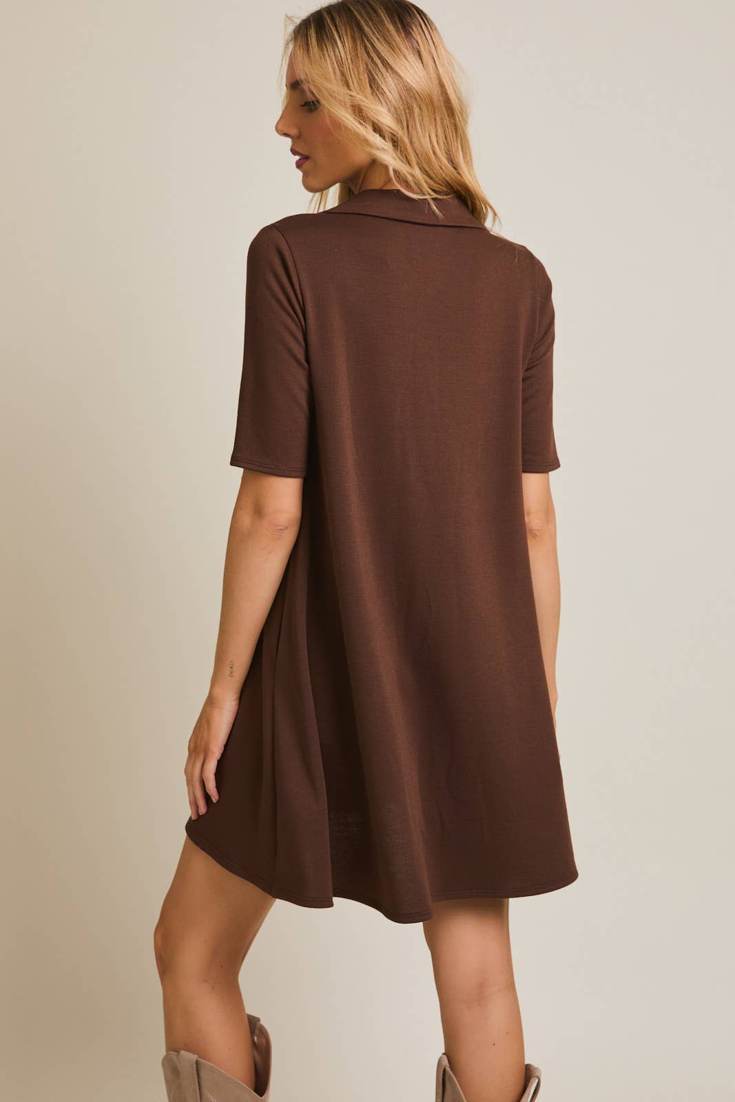 Chocolate Dream Collared Mini Dress 🤎