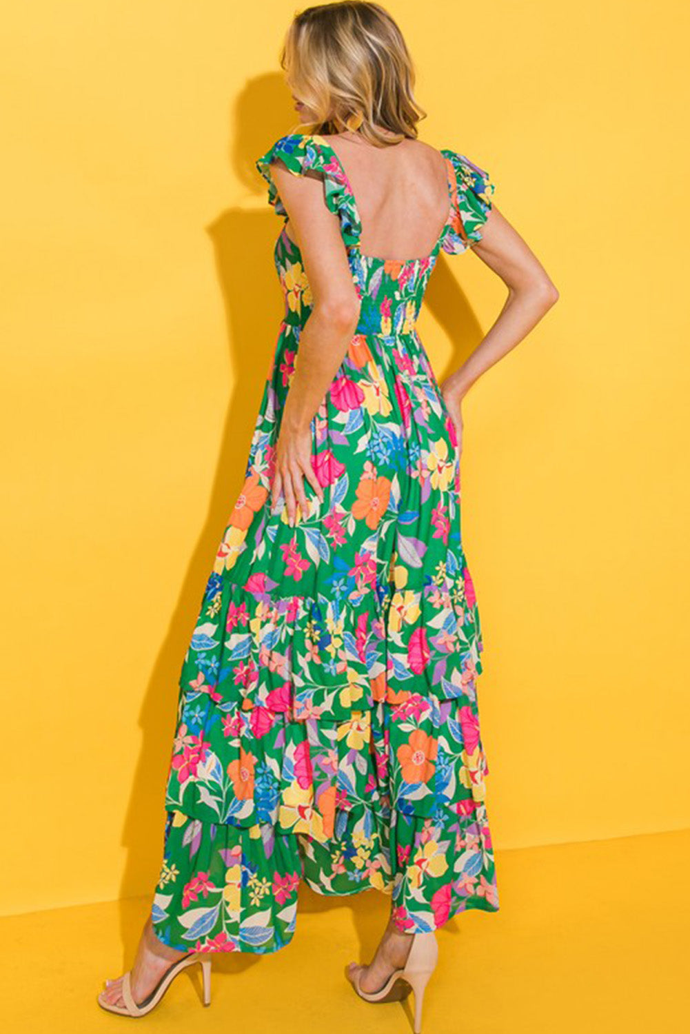 Sleeveless Floral Ruffle Maxi Florida Girl Fashion Boutique