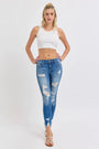 Cello Mid Rise Destroyed Crop Skinny Cello Jeans