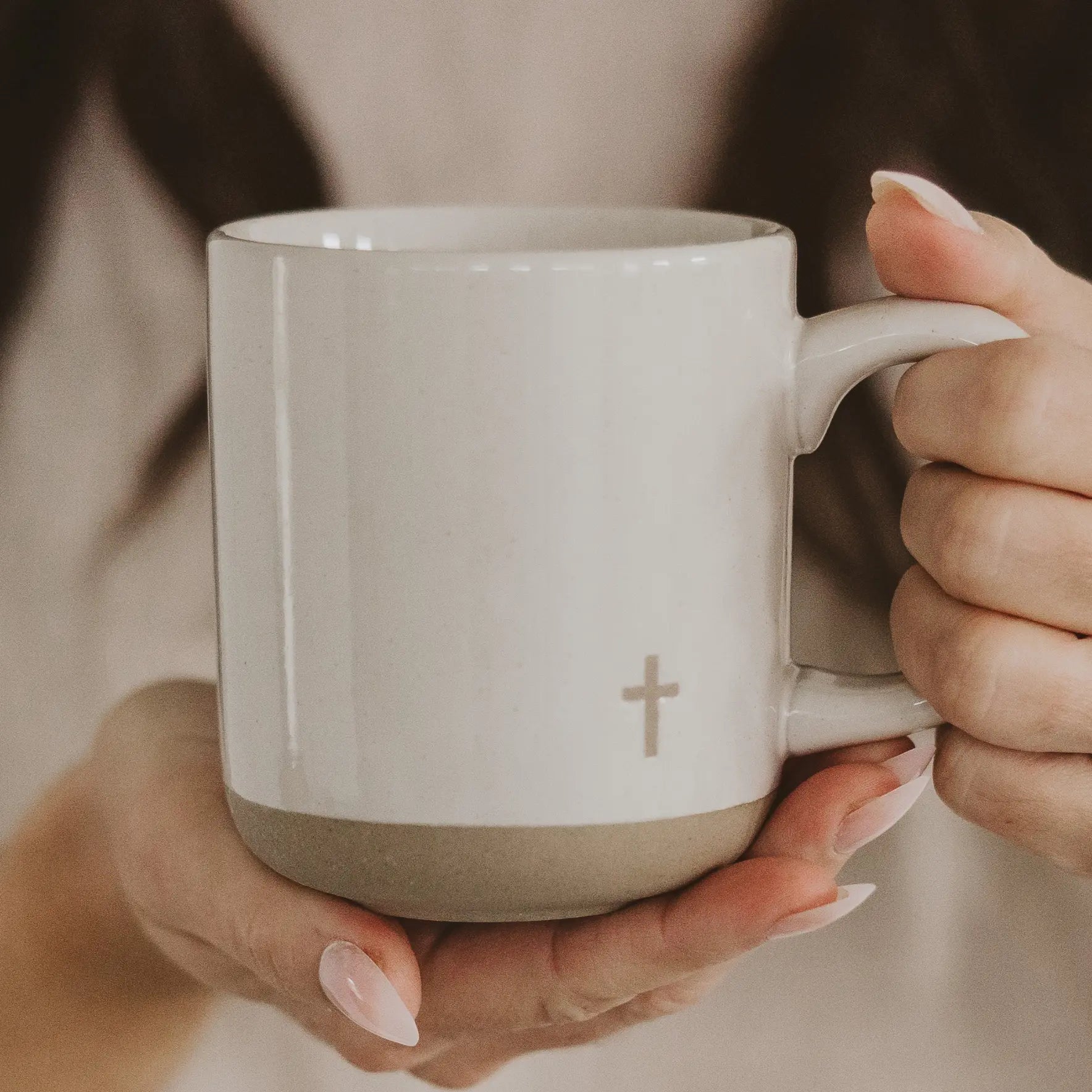 Cross Stoneware Coffee Mug Sweet Water Decor