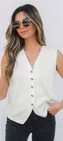 White Button Vest Florida Girl Fashion Boutique