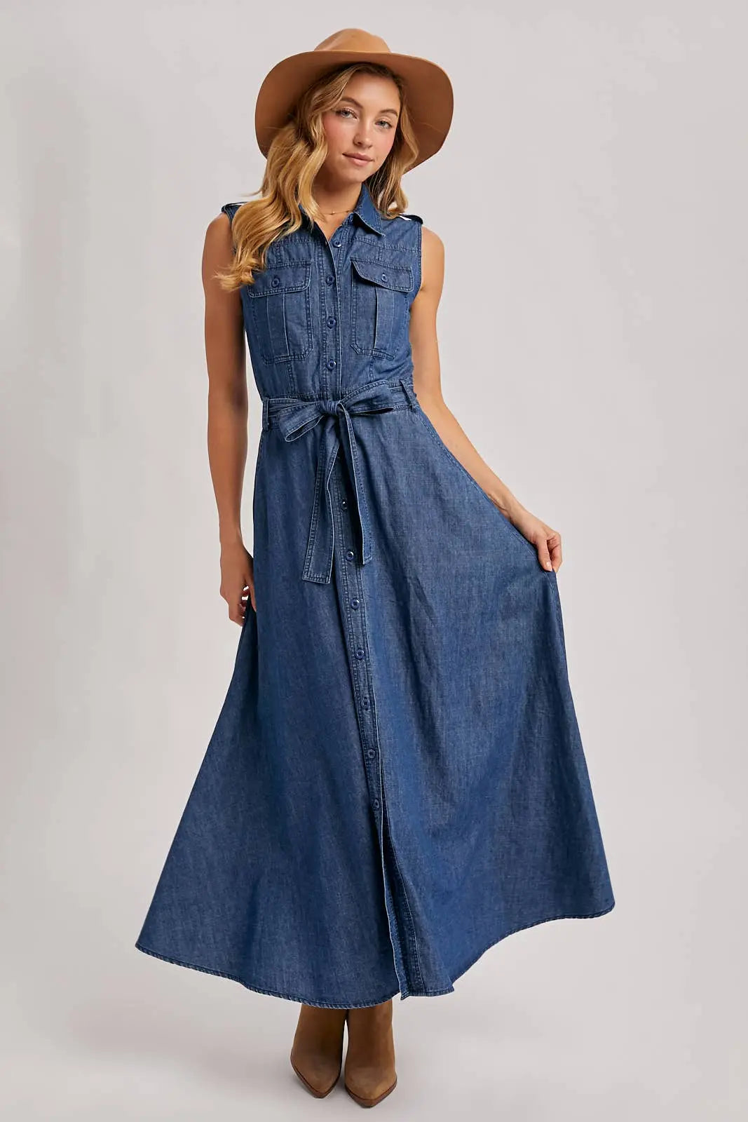 DENIM MAXI DRESS Bluivy