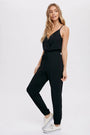 Surplice Jersey Jumpsuit Bluivy