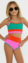Beach Riot Little Eva & Emmie Set Pixel Pop Colorblock