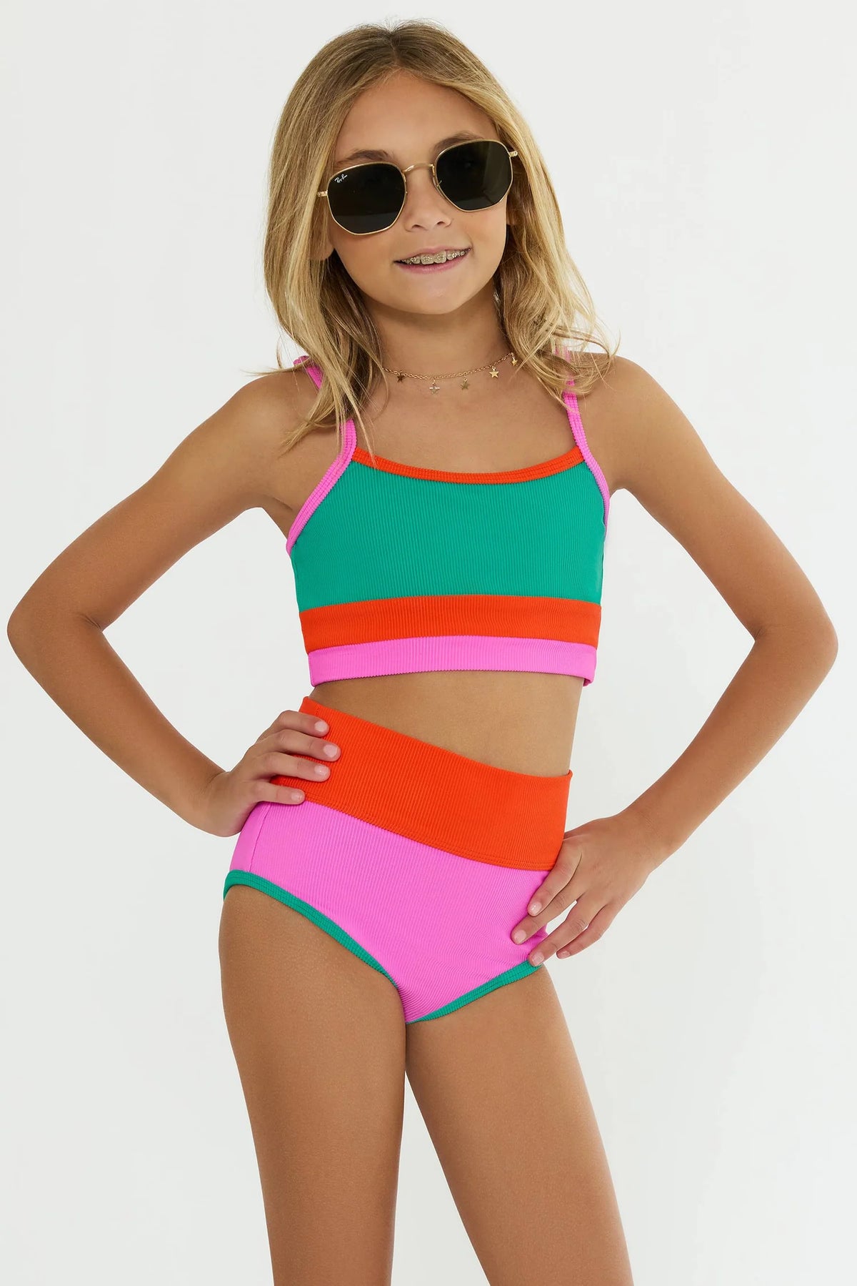 Beach Riot Little Eva & Emmie Set Pixel Pop Colorblock
