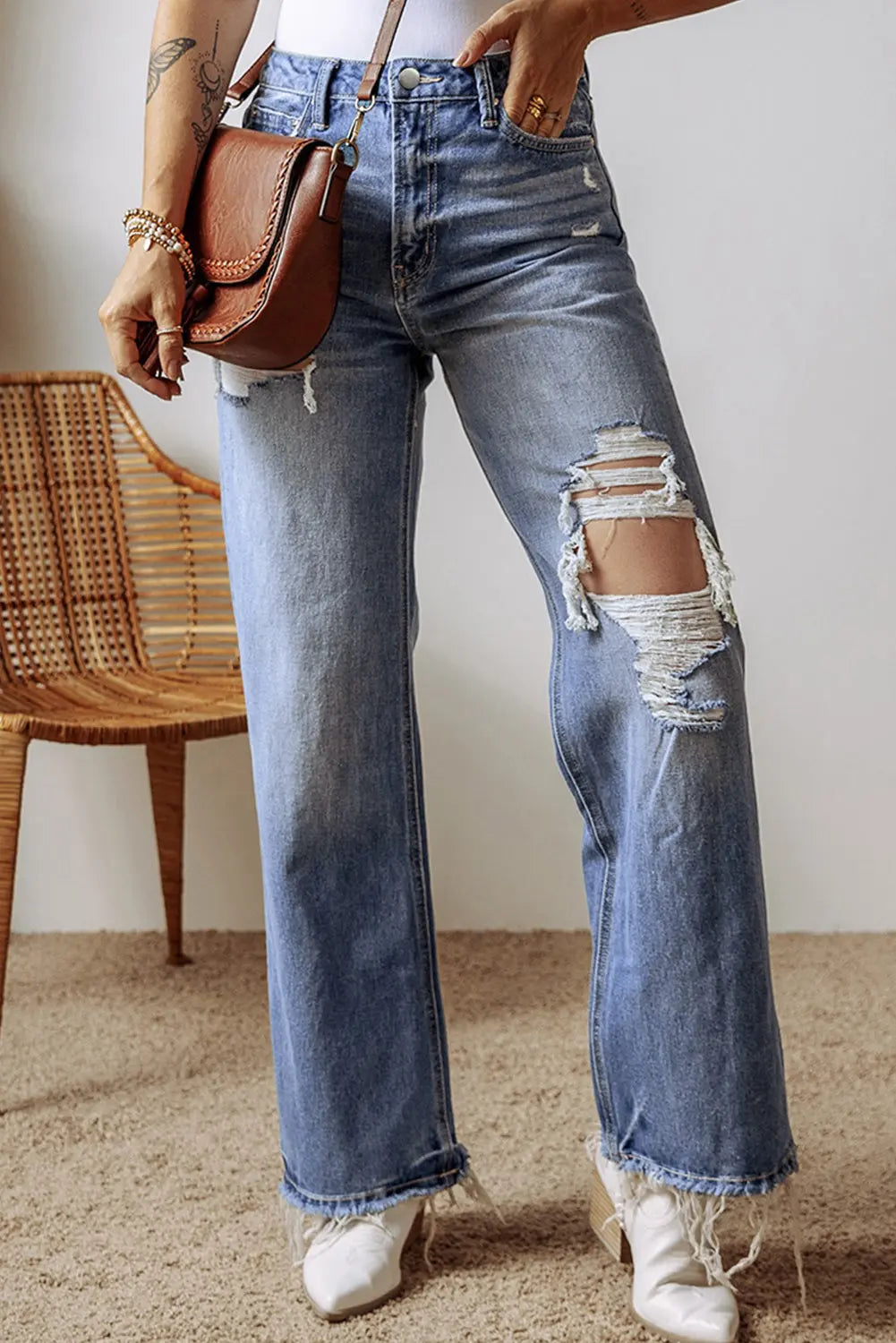 Distressed Raw Hem Jean Florida Girl Fashion Boutique