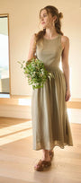 Sage Mixed Fabric Dress Blu Pepper