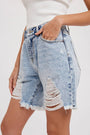Ripped Boyfriend Denim Shorts Bluivy