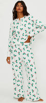 Beach Riot Pacific Long Sleeve Sleep Set Frosted Holly