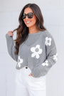 Floral Hollowed Knit Sweater Florida Girl Fashion Boutique