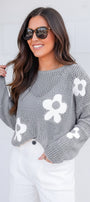 Floral Hollowed Knit Sweater Florida Girl Fashion Boutique