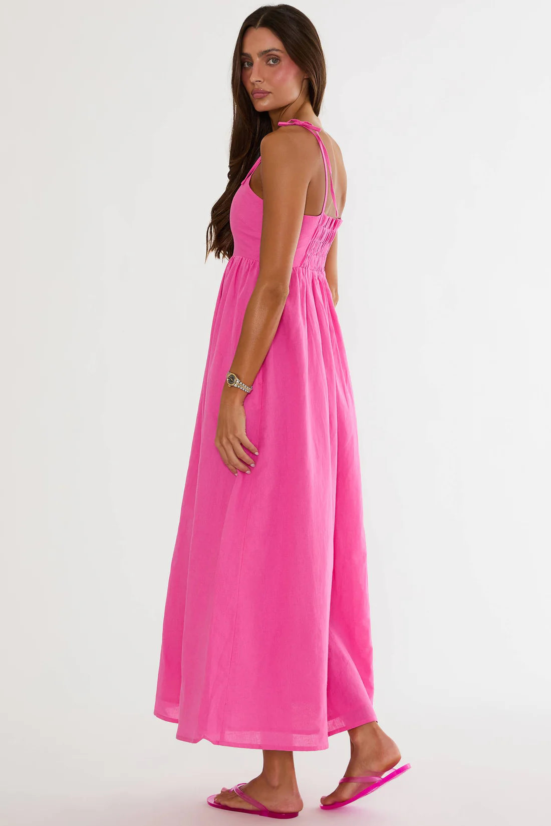 Beach Riot Valory Maxi Dress Peony Pink
