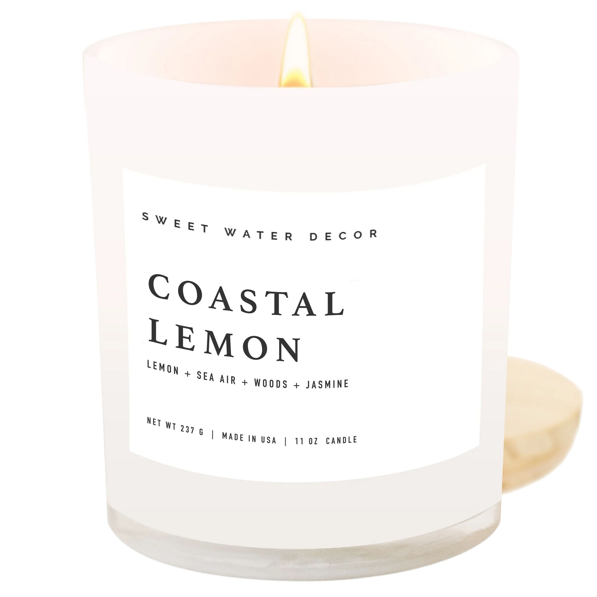 Coastal Lemon 11 oz Soy Candle Sweet Water Decor
