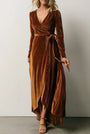Caramel Velvet Wrap Dress Florida Girl Fashion Boutique