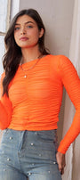 Neon Orange Mesh Top Florida Girl Fashion Boutique