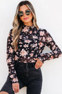 Floral Mesh Mock Neck Top Florida Girl Fashion Boutique