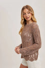 Sheer Open Knit Sweater Bluivy