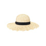 Wavy Brim Black Ribbon Sun Hat C.C Beanie