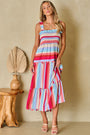 Stripe Ruffled Smocked Tiered Dress Florida Girl Fashion Boutique