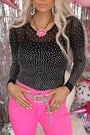 Black Rhinestone Mesh Bodysuit Florida Girl Fashion Boutique