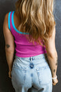 Contrast Ribbed Tank Florida Girl Fashion Boutique