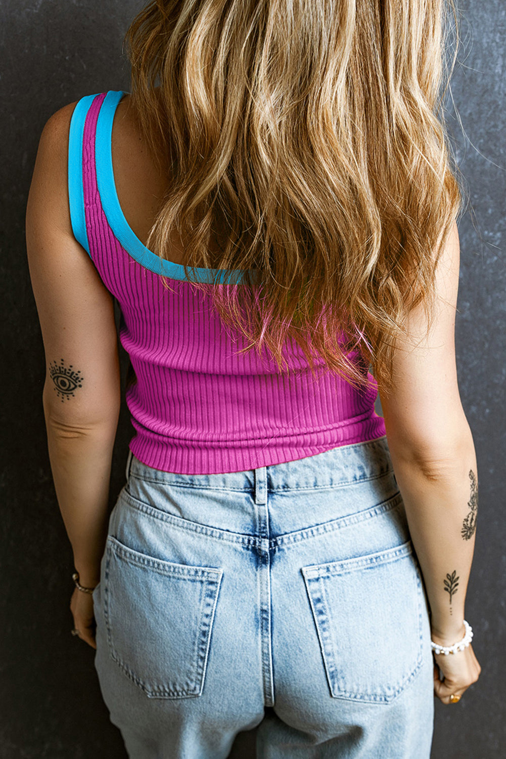 Contrast Ribbed Tank Florida Girl Fashion Boutique