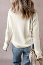 Crochet Flower V Neck Sweater Florida Girl Fashion Boutique