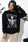 "Staying Alive" Graphic Sweatshirt Florida Girl Fashion Boutique