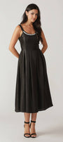 Solid Woven Midi Dress FLYING TOMATO