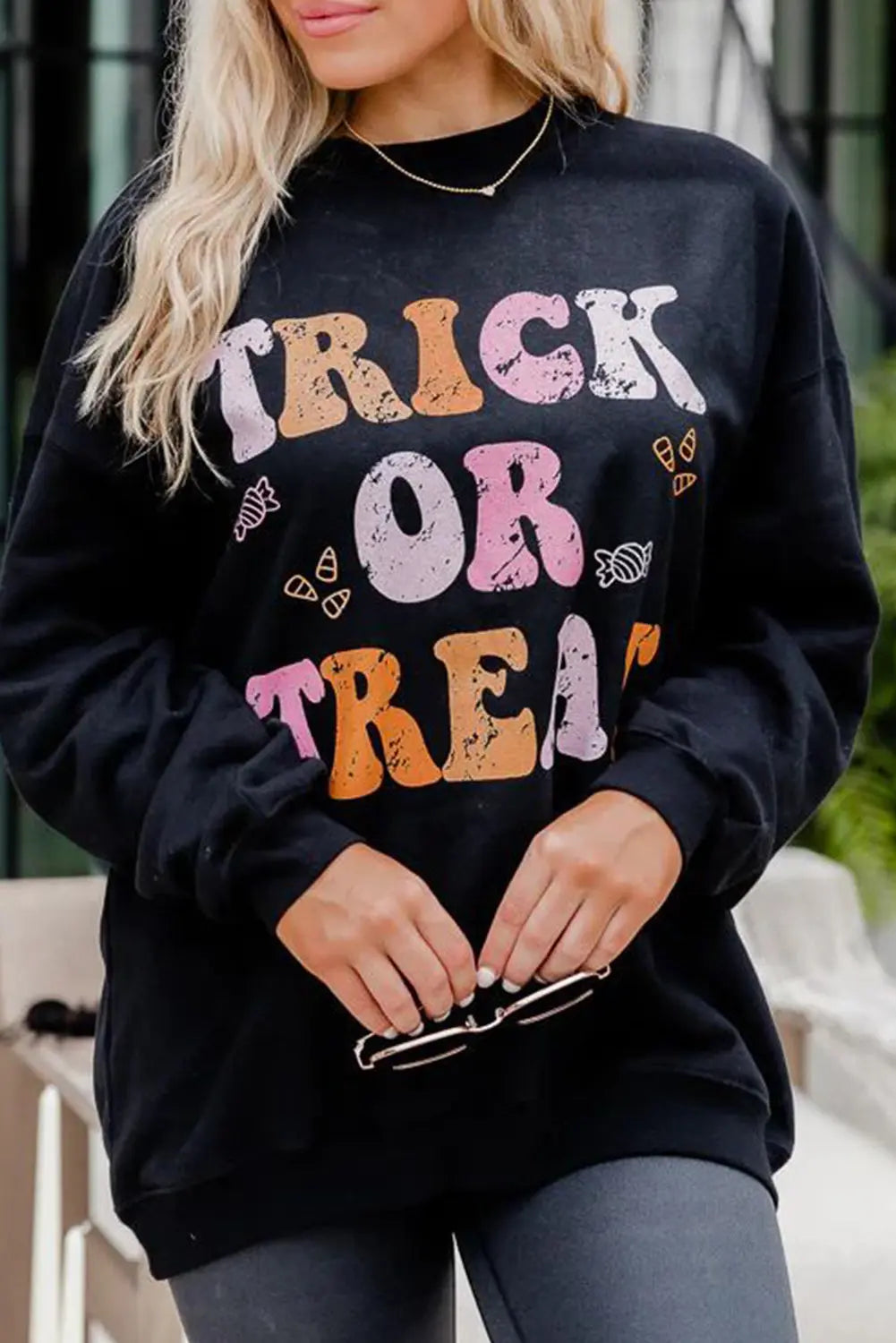 "Trick or Treat" Graphic Sweatshirt Florida Girl Fashion Boutique