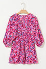 Abstract Print Puff Sleeve V Neck High Waist Romper Florida Girl Fashion Boutique