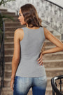 Button Top Ribbed Tank Florida Girl Fashion Boutique