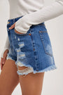 High Rise Distressed Denim Short Bluivy