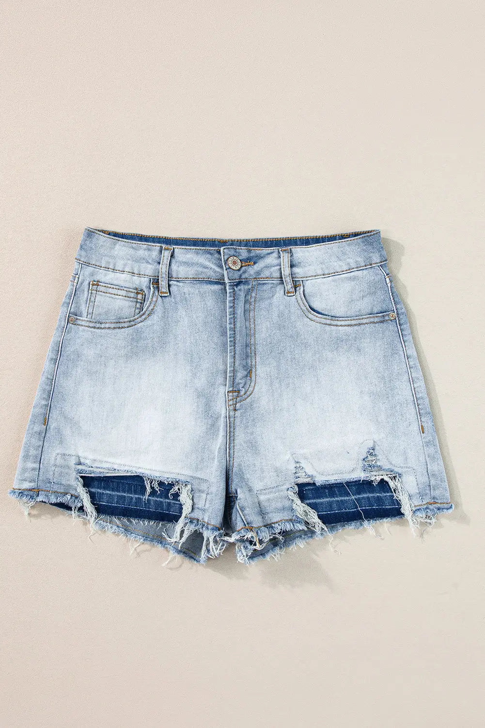 Light Blue Vintage Washed Raw Edge Jean Shorts Florida Girl Fashion Boutique